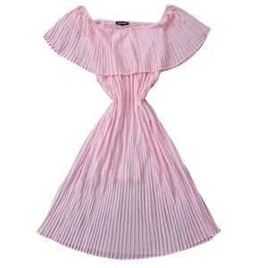 EUC Mmondaschein Formal Pink Pleated Midi Dress